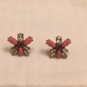 J Crew earrings pink/red/gold